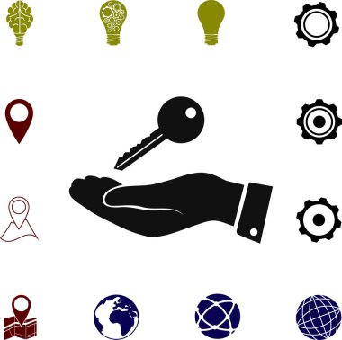 Elinde anahtar simgesi