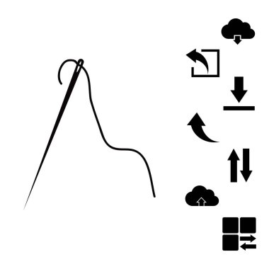 iş parçacığı simgesi ile iğne