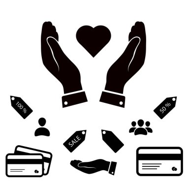 Ellerin simgesinde kalp