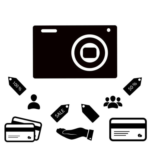 Icono de cámara fotográfica — Vector de stock