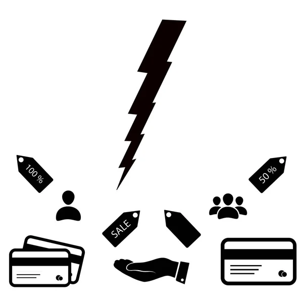 Thunder bolt ikona — Stockový vektor