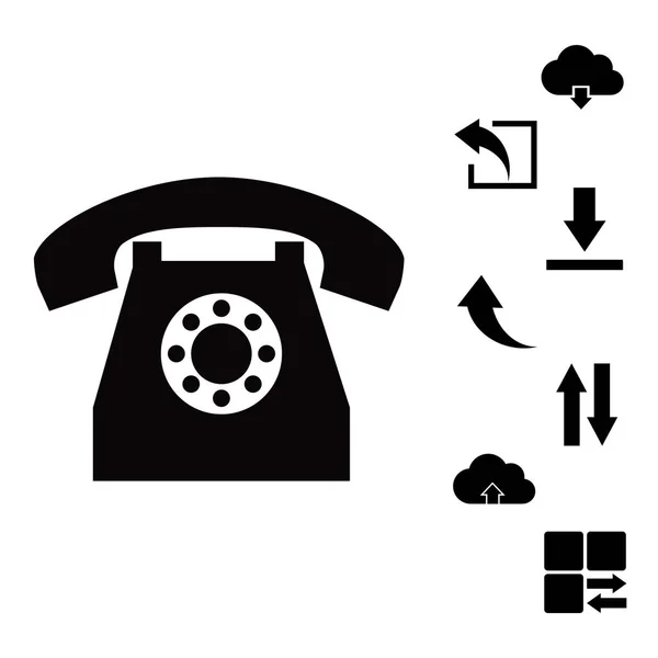 Icono de teléfono antiguo — Vector de stock