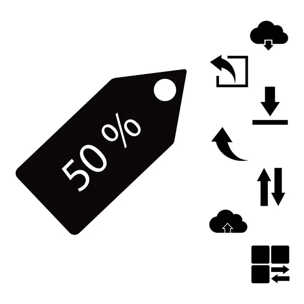 50 % tag icon — Stock Vector
