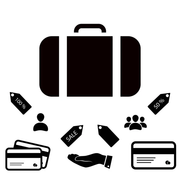 Icono de bolsa de viaje — Vector de stock