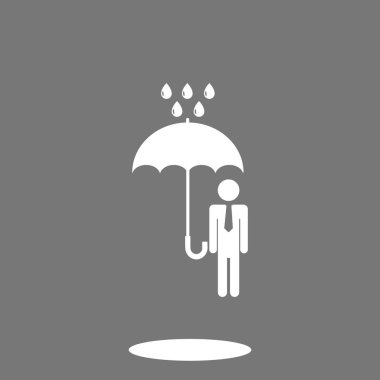  bir şemsiye yağmur simgesi olan adam