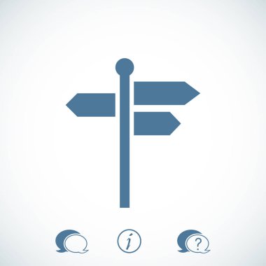 yön tabelası düz simgesi