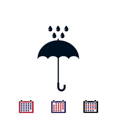 Şemsiye ve yağmur damla simgesi