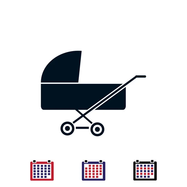 Platte pram pictogram — Stockvector