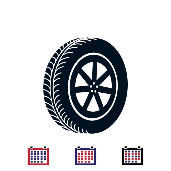 Icono de rueda plana — Vector de stock