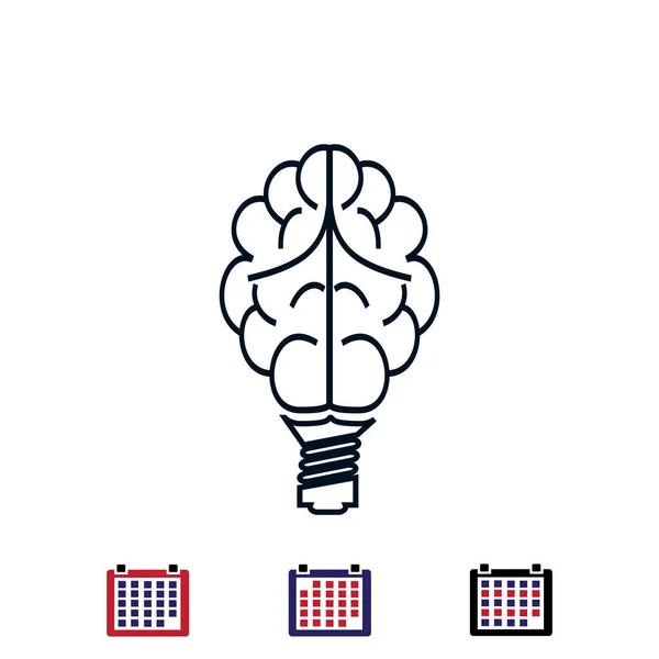 Иконка лампочки мозга — стоковый вектор