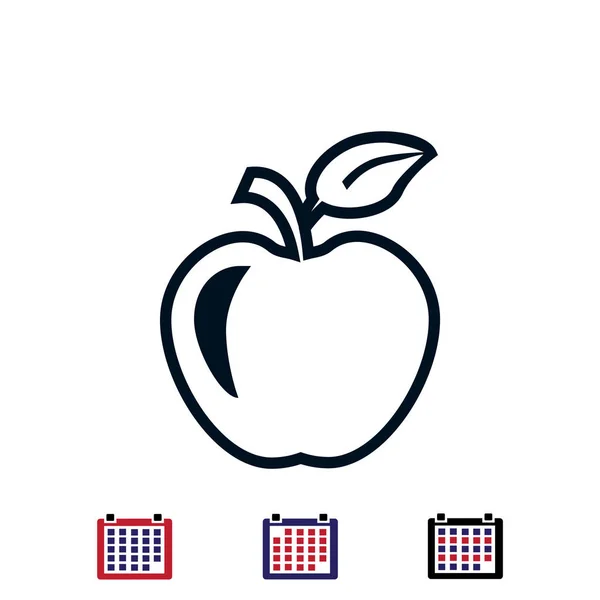 Icône pomme plate — Image vectorielle