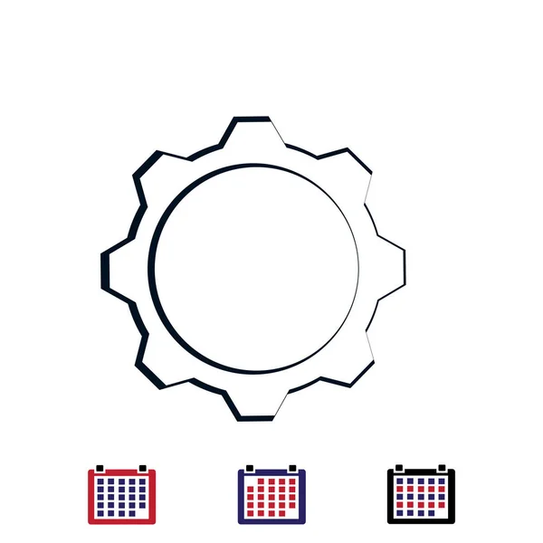 Icône plate d'engrenage — Image vectorielle