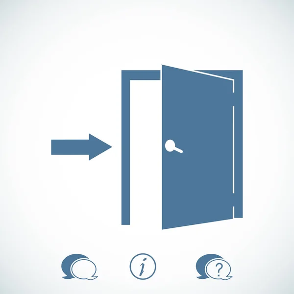 Vlakke deur pictogram — Stockvector
