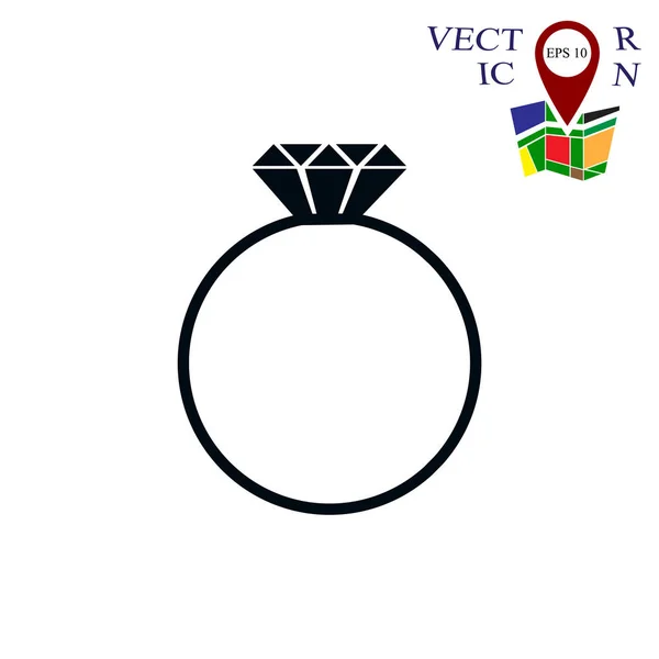 Pierścień znak ikona — Wektor stockowy