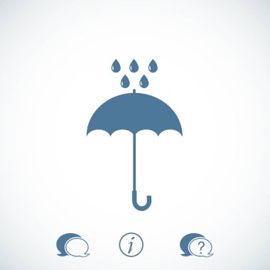 Şemsiye ve yağmur damla simgesi