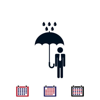 bir şemsiye yağmur simgesi olan adam