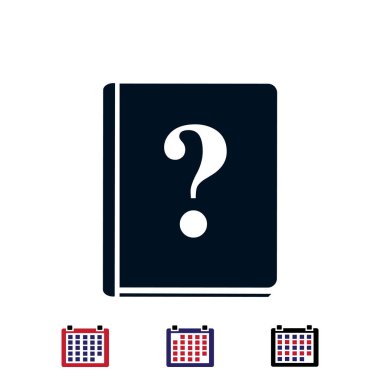 kitap ve soru işareti simgesi