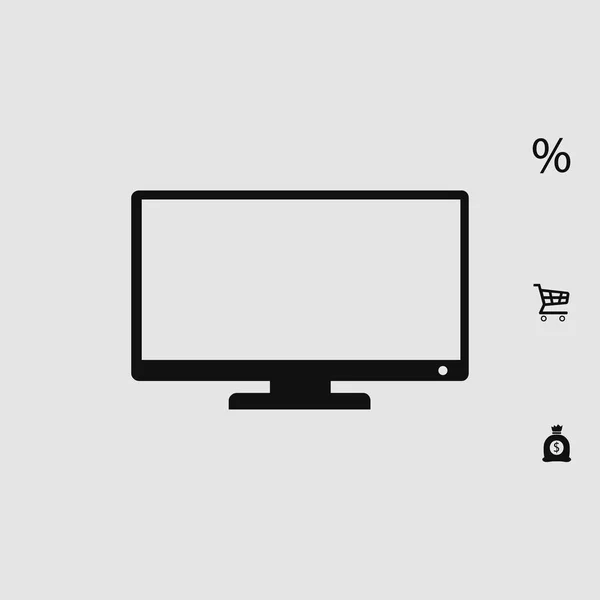 Icono plano de TV — Vector de stock