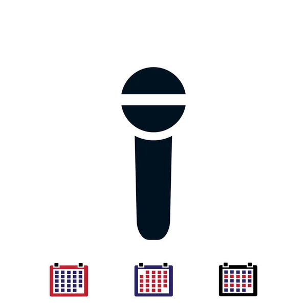 Icono de micrófono plano — Archivo Imágenes Vectoriales