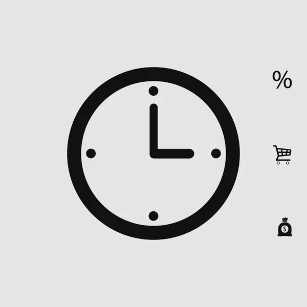 Diseño del icono del reloj — Vector de stock