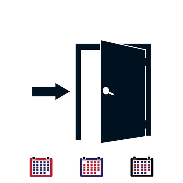 Ploché dveře ikona — Stockový vektor