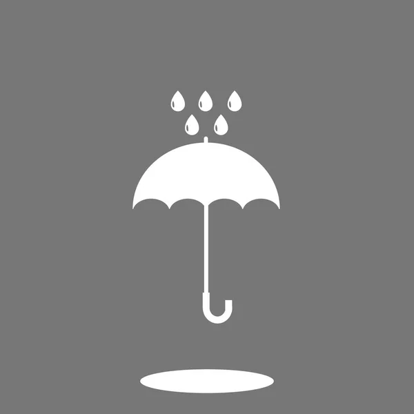 Parapluie et gouttes de pluie icône — Image vectorielle