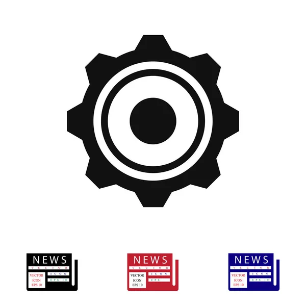 Ícone de sinal de engrenagem — Vetor de Stock
