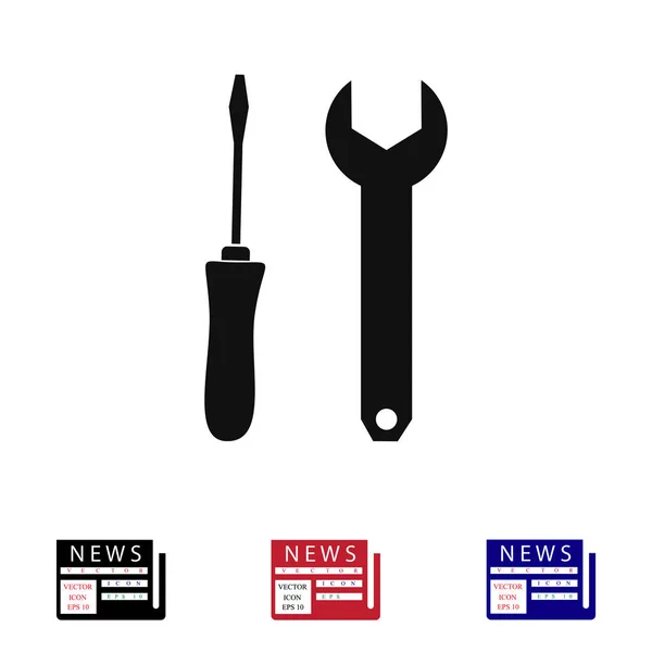 Wrench and screwdriver icon — Stock Vector