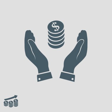 Ellerin simgesinde para 