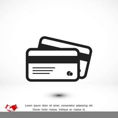 kredi kartları düz simgesi