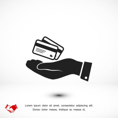 kredi kartları simgesi el