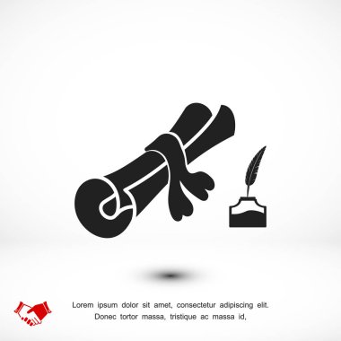 Diploma düz simgesi