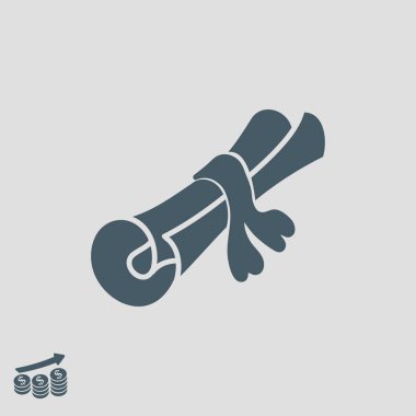 Diploma düz simgesi