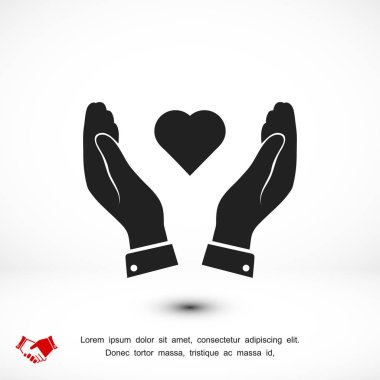 Ellerin simgesinde kalp