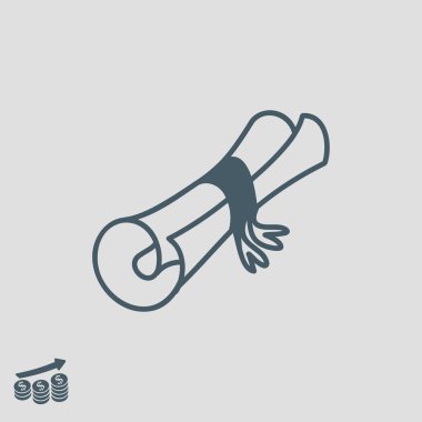 Diploma düz simgesi