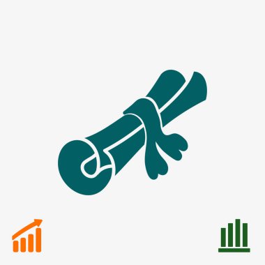 Diploma düz simgesi