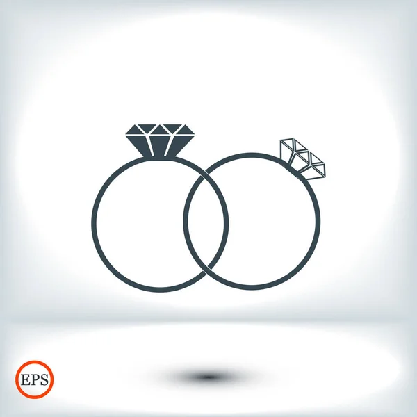 Edelstenen ringen pictogram — Stockvector