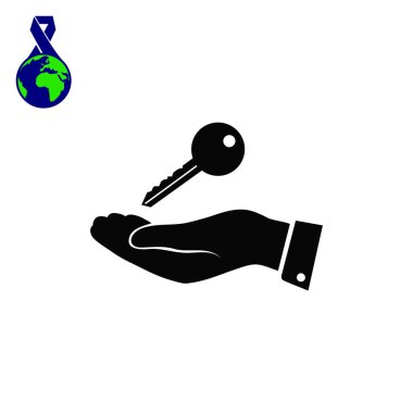 Elinde anahtar simgesi