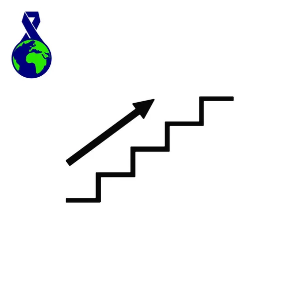 Σκάλες και βέλος εικονίδιο — Διανυσματικό Αρχείο