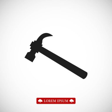 Çekiç düz simgesi