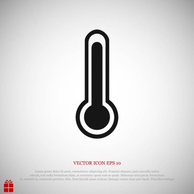 termometre düz simgesi 