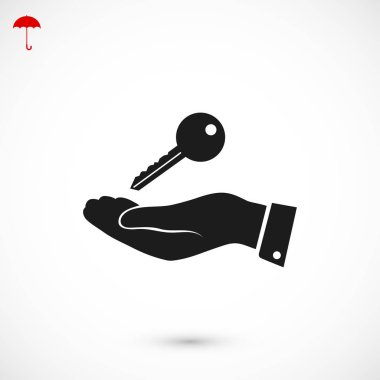 Elinde anahtar simgesi 