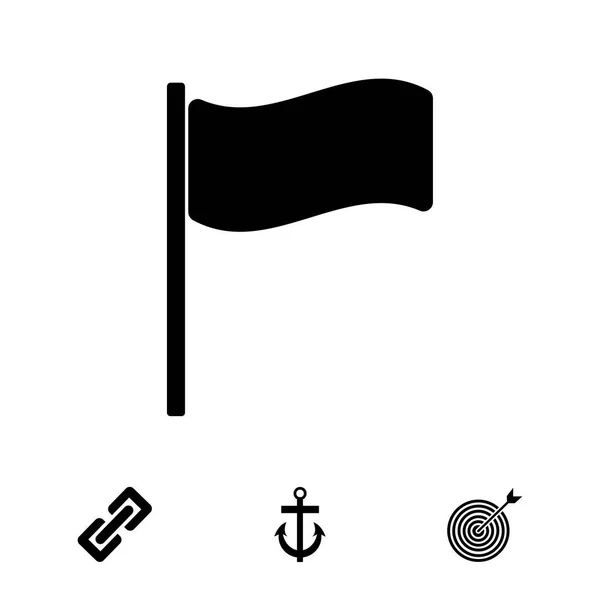Ícone de bandeira preta — Vetor de Stock