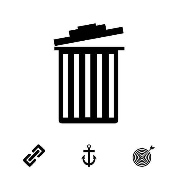 Ícone de lixo plano — Vetor de Stock