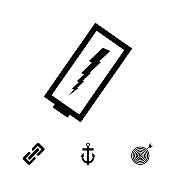 Ícone da bateria descarregada — Vetor de Stock
