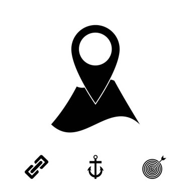 harita simgesi üzerinde toplu iğne