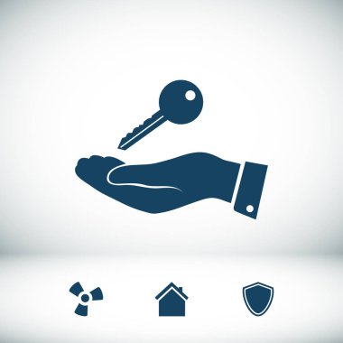 Elinde anahtar simgesi 