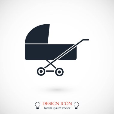 Çocuk arabası düz simgesi