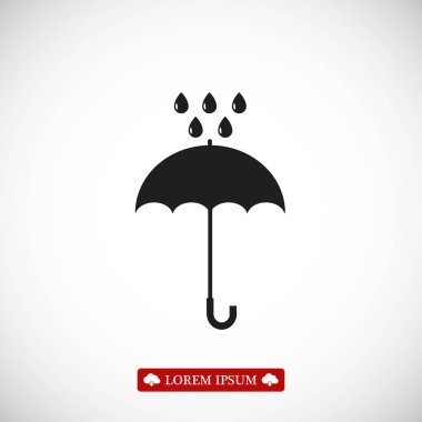 Şemsiye Düz Simgesi