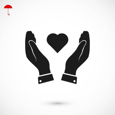 Ellerin simgesinde kalp